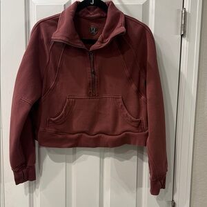 Lululemon Scuba Oversized Funnel Neck Half-Zip - Smoky Red XS/S